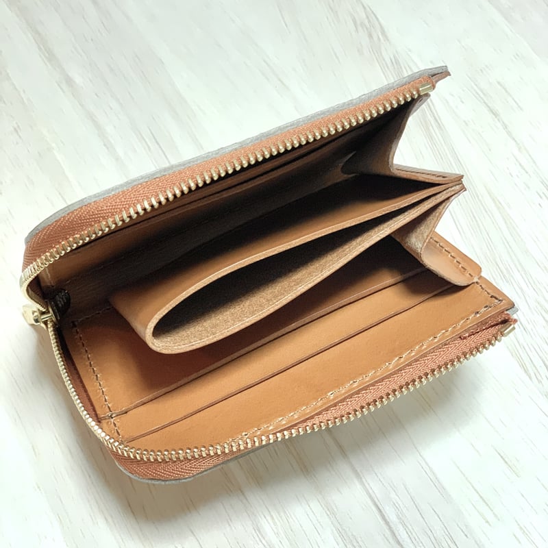 L字ファスナー ミニ財布/色:アイボリー | anroom leather