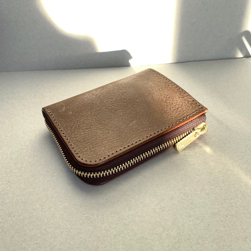 L字ファスナー ミニ財布/色:モカ | anroom leather