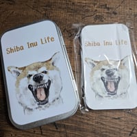 メッセージカード入りブリキ缶　柴犬　タイプC
