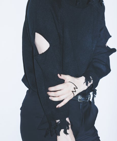 【雷太プロデュース】Damage & Slit Knit【数量限定追加販売分】Sparkle Closet