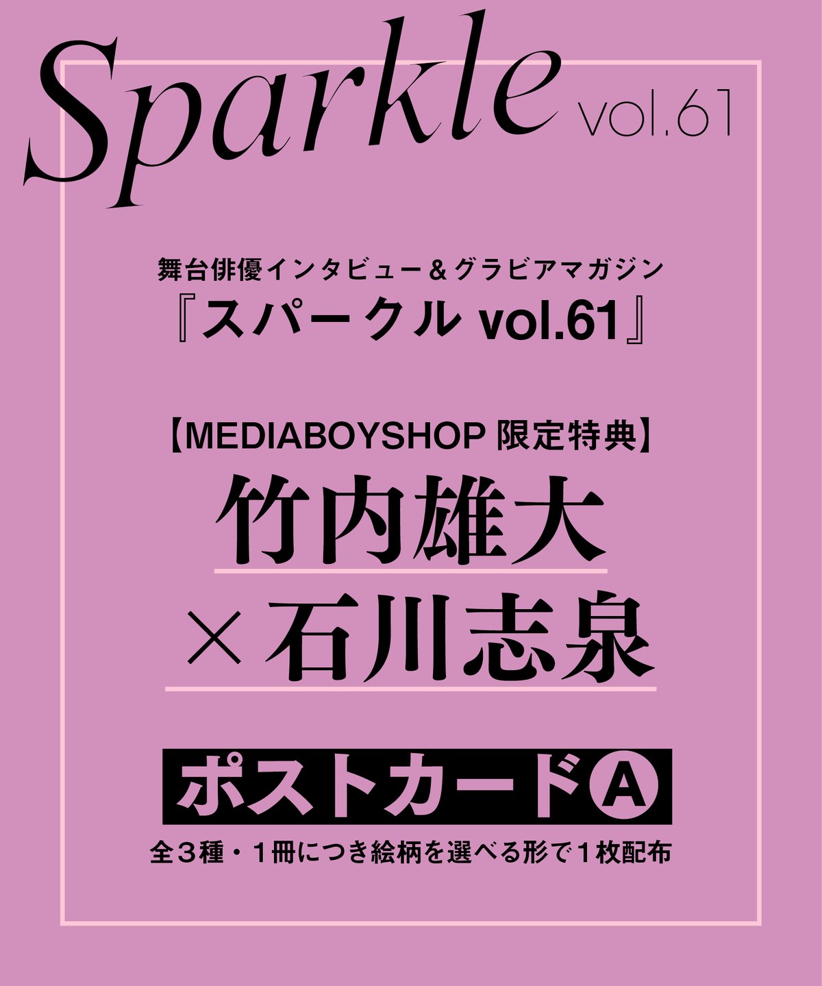 Sparkle vol.61』【MEDIABOYSHOP限定特典：竹内雄大×石川志泉ポストカ