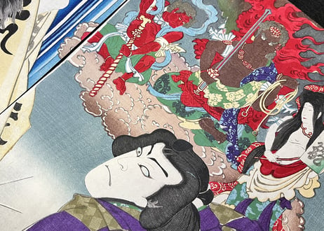 綾川桂川友ヶ嶽瀧見山・豊原国周/KUNICHIKA TOYOHARA