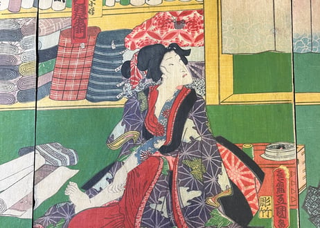 青砥稿花紅彩画/三代豊国