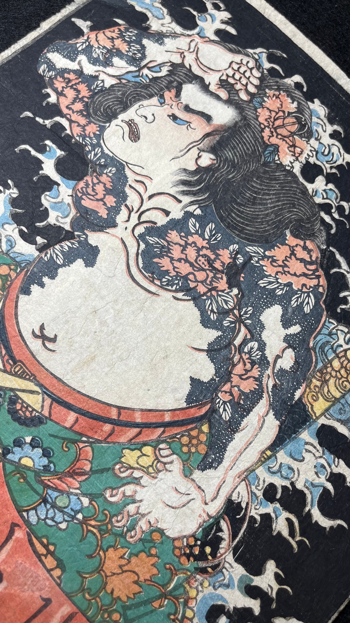 歌川芳春(芳晴)　Yoshiharu 『水滸伝豪傑鏡　浪子燕青』　水晶画　アート 歌川芳晴「水滸伝豪傑鏡 浪子燕青」安政3年【浮世絵】 | 浮世絵
