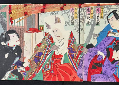 OkazakiHuruderanobaBakeneko・KunichikaToyohara/岡崎古寺の場古猫怪-豊原国周