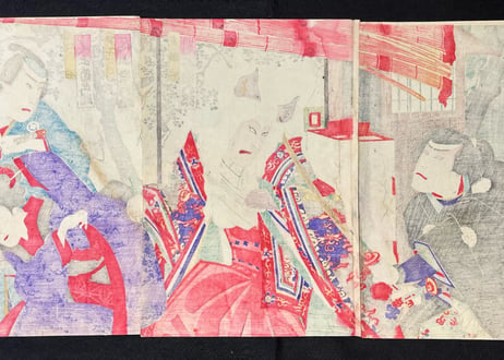 OkazakiHuruderanobaBakeneko・KunichikaToyohara/岡崎古寺の場古猫怪-豊原国周