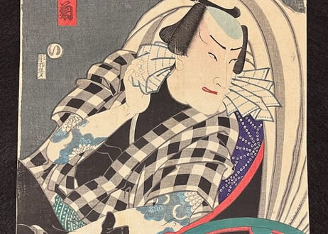 Jinrikisha・Kunichika Toyohara/人力車　神田の菊-豊原国周