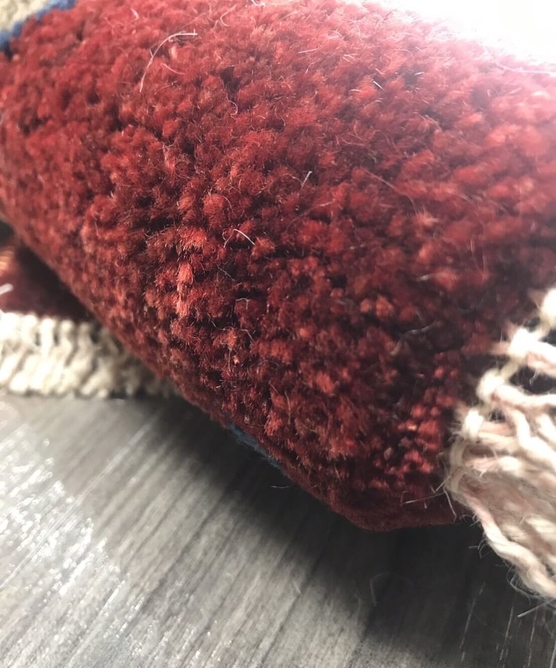 新品 ペルシャ絨毯 手織りギャッベ 39cm×40cm 茜色 ラクダ
