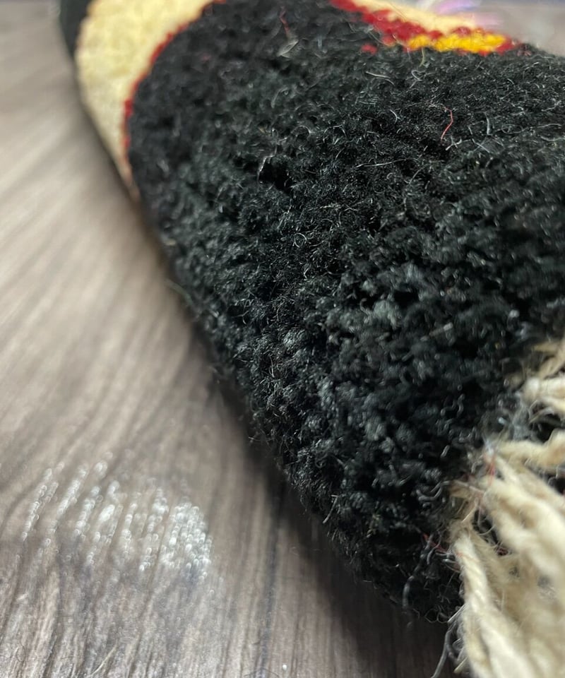 新品 ペルシャ絨毯 手織り ギャッベ 42×42cm ナチュラル(黒 新品 ペルシャ絨毯 手織り ギャッベ 42×42cm ナチュラル(黒