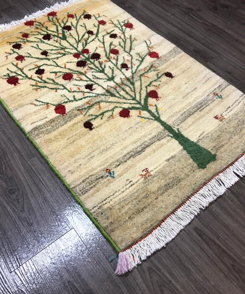 新品 ペルシャ絨毯 リズ ギャッべ ナチュラル ザクロの木 | SASANIAN