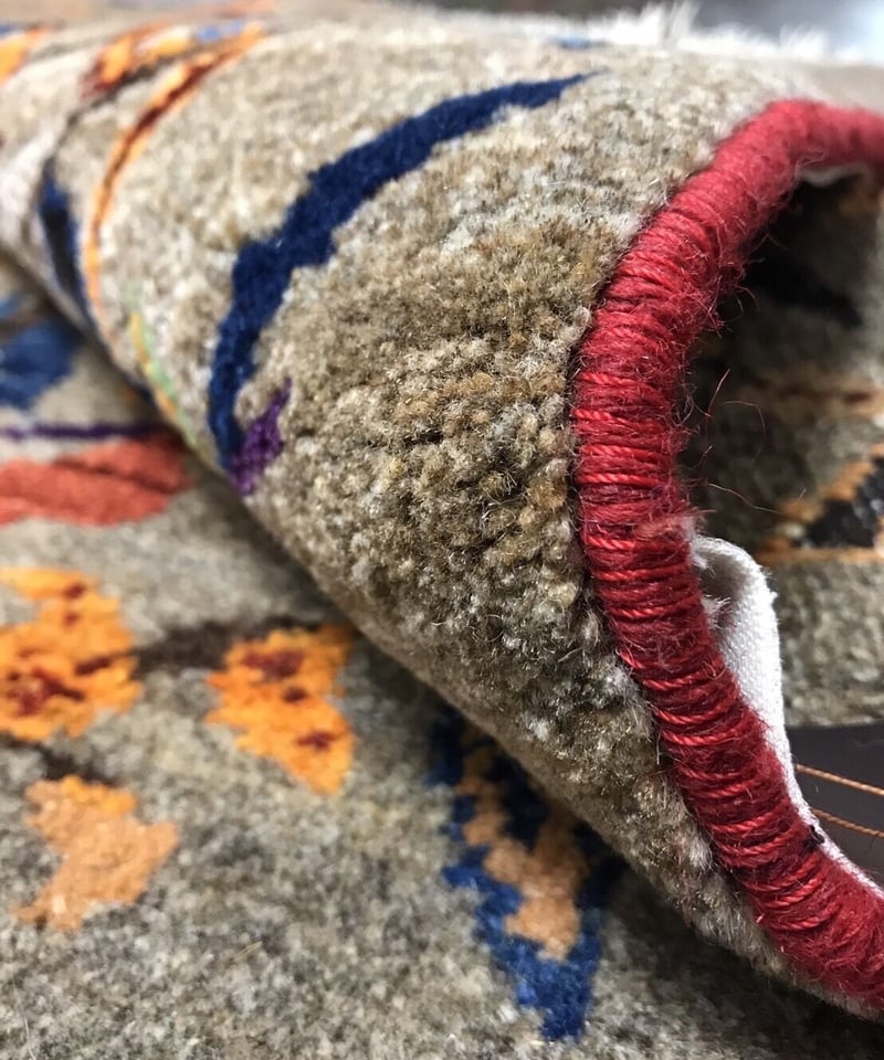 新品 ペルシャ絨毯 手織りリズギャッベ 120cm×90cm ナチュラル 生命の