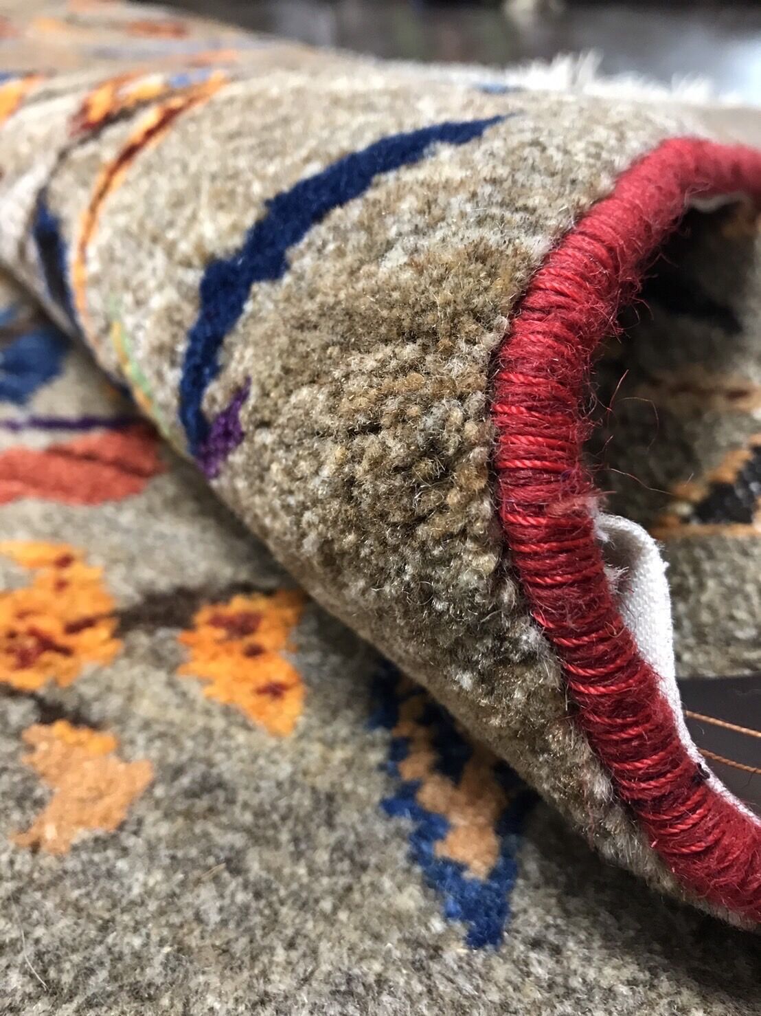 新品 ペルシャ絨毯 手織り リズ ギャッベ 風景 ザクロの木 鹿 花