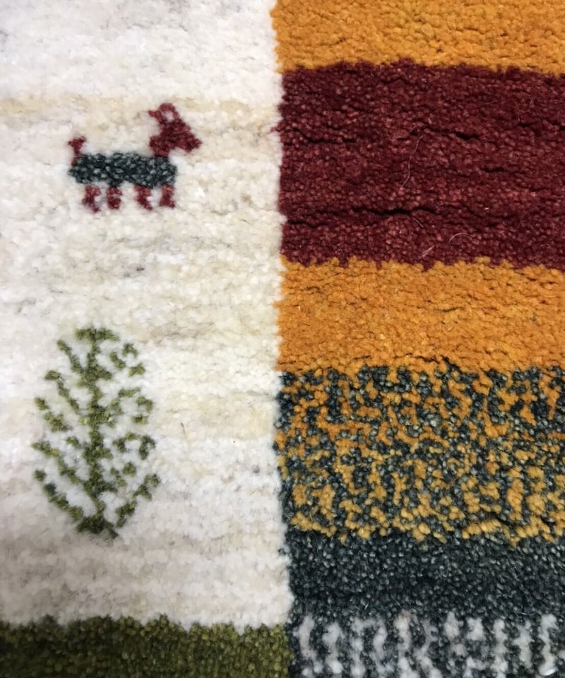 新品 ペルシャ絨毯 手織り ギャッベ 88cm×63cm | SASANIAN RUGS