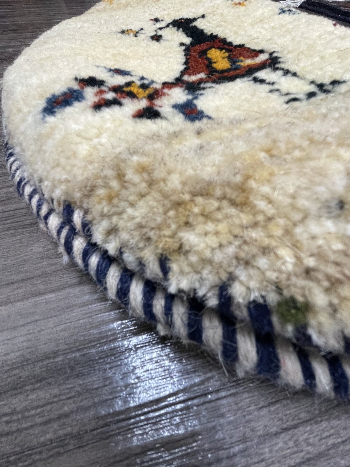 新品 ペルシャ絨毯 手織り ギャッベ 円形 40cm ナチュラル 新品 ペルシャ絨毯 手織り ギャッベ 円形 40cm ナチュラル
