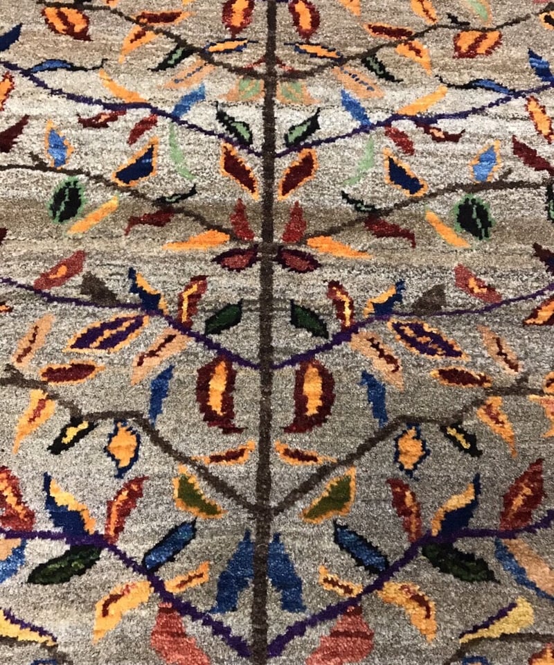 新品 ペルシャ絨毯 手織りリズギャッベ 120cm×90cm ナチュラル 生命の