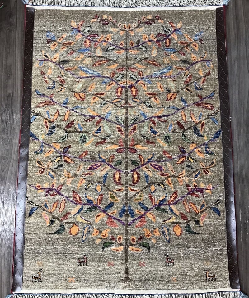 新品 ペルシャ絨毯 手織りリズギャッベ 120cm×90cm ナチュラル 新品 ペルシャ絨毯 手織りリズギャッベ 120cm×90cm ナチュラル