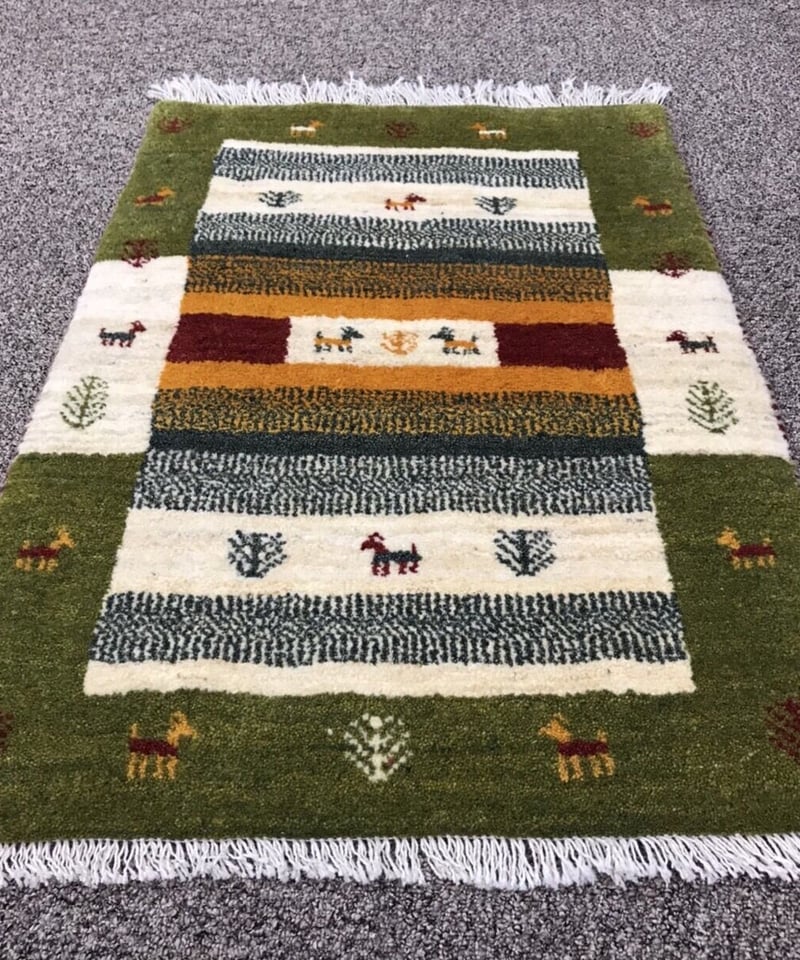 新品 ペルシャ絨毯 手織り ギャッベ 88cm×63cm | SASANIAN RUGS