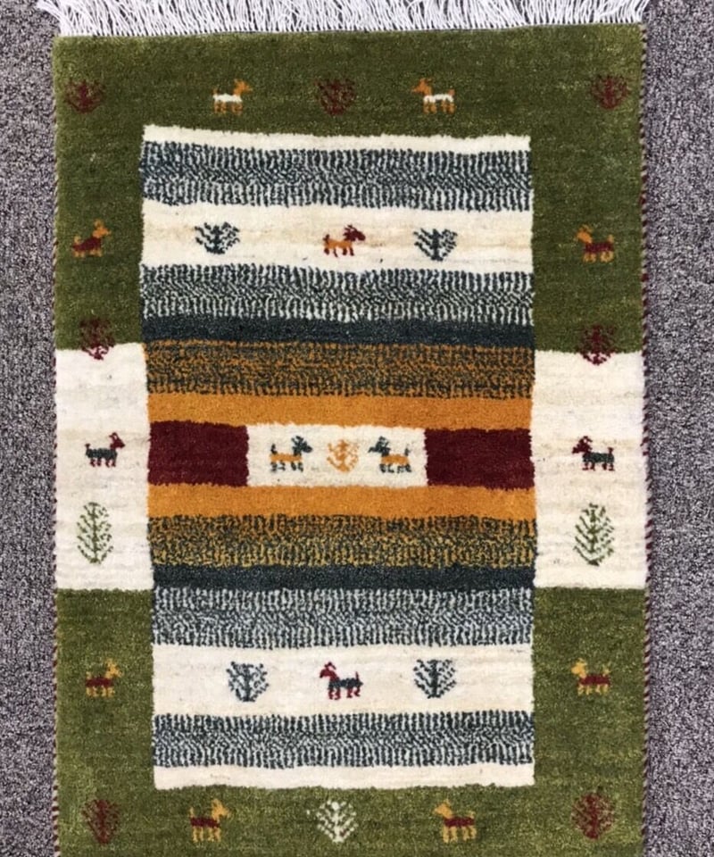 新品 ペルシャ絨毯 手織り ギャッベ 88cm×63cm | SASANIAN RUGS