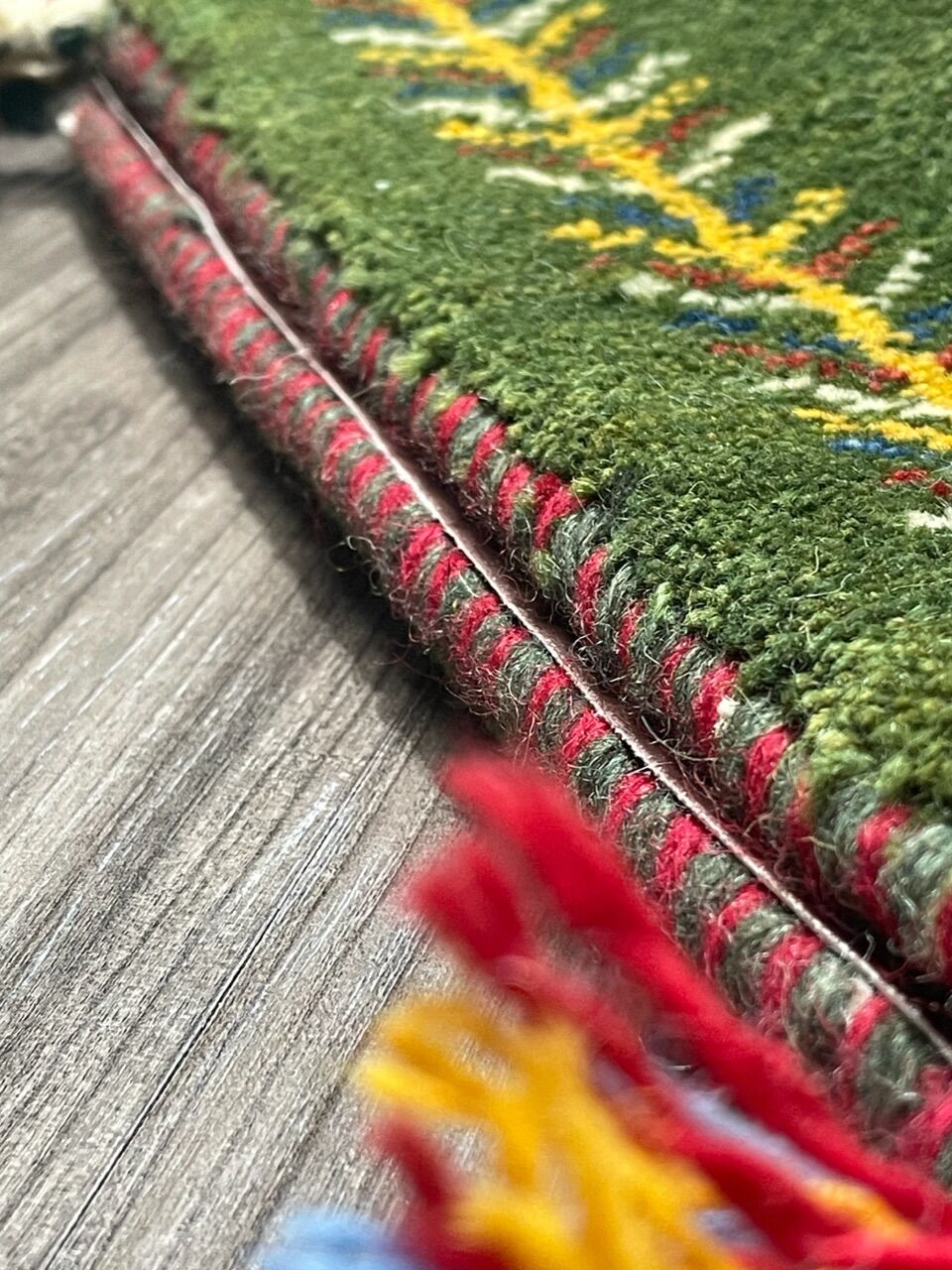 日曜日までSALE　286×84cm　ギャッベ　ペルシャ絨毯　手織り 新品 ペルシャ絨毯 手織り ギャッベ 44×44cm 緑 生命の木 山羊