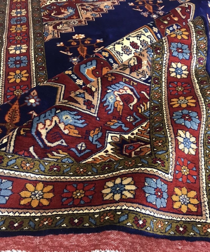 新品 ペルシャ絨毯 手織り トライバルラグ カシュガイ 165cm×115cm