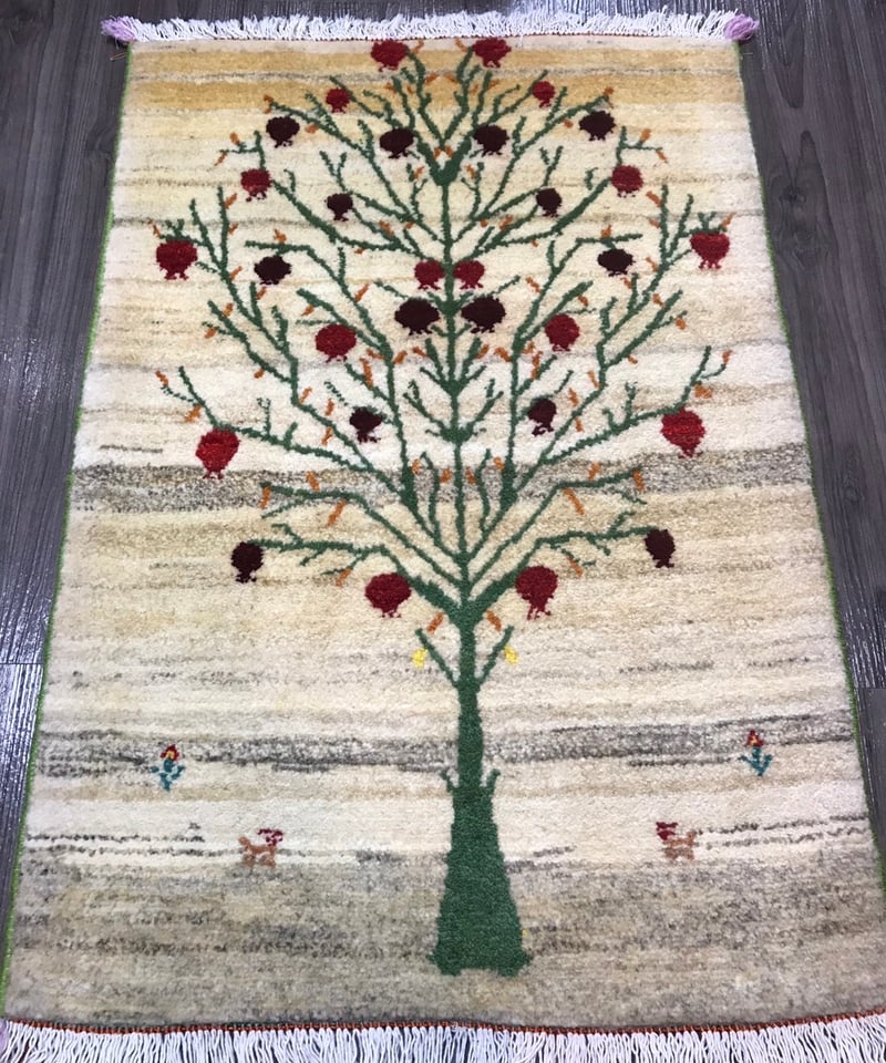 新品 ペルシャ絨毯 リズ ギャッべ ナチュラル ザクロの木 | SASANIAN