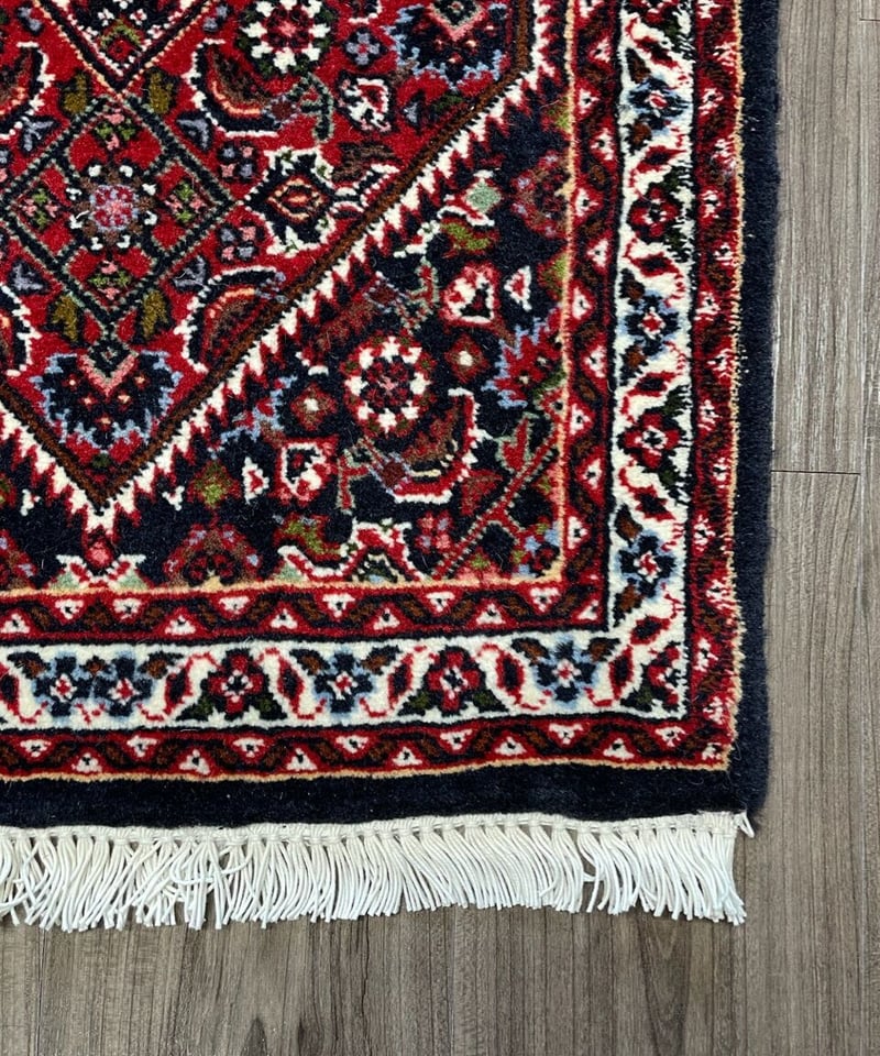 新品 ペルシャ絨毯 手織り ザンジャン産 マヒ柄 74×53cm 茜色