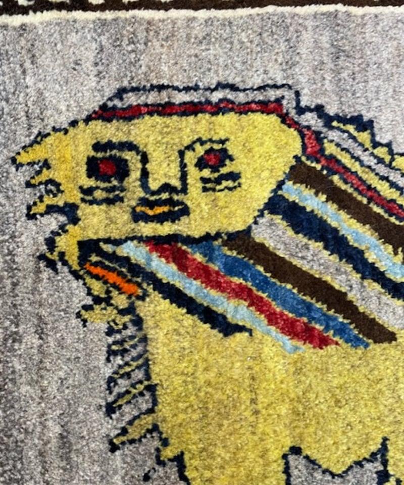 新品 ペルシャ絨毯 手織り ギャッベ キャシュクリ ナチュラル 黄色