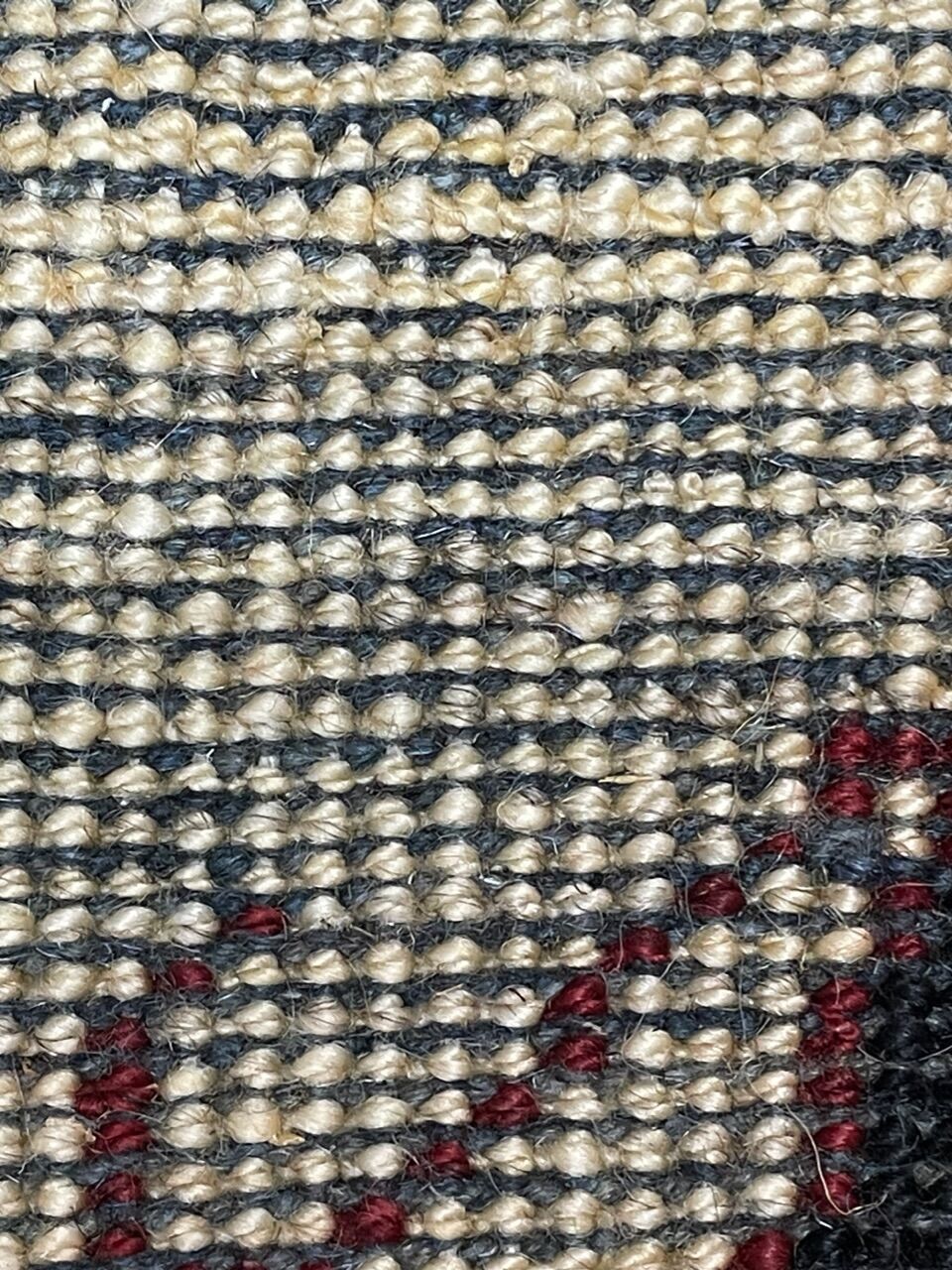新品 ペルシャ絨毯 手織り ギャッベ 42×42cm ナチュラル(黒) ロバ | SAS