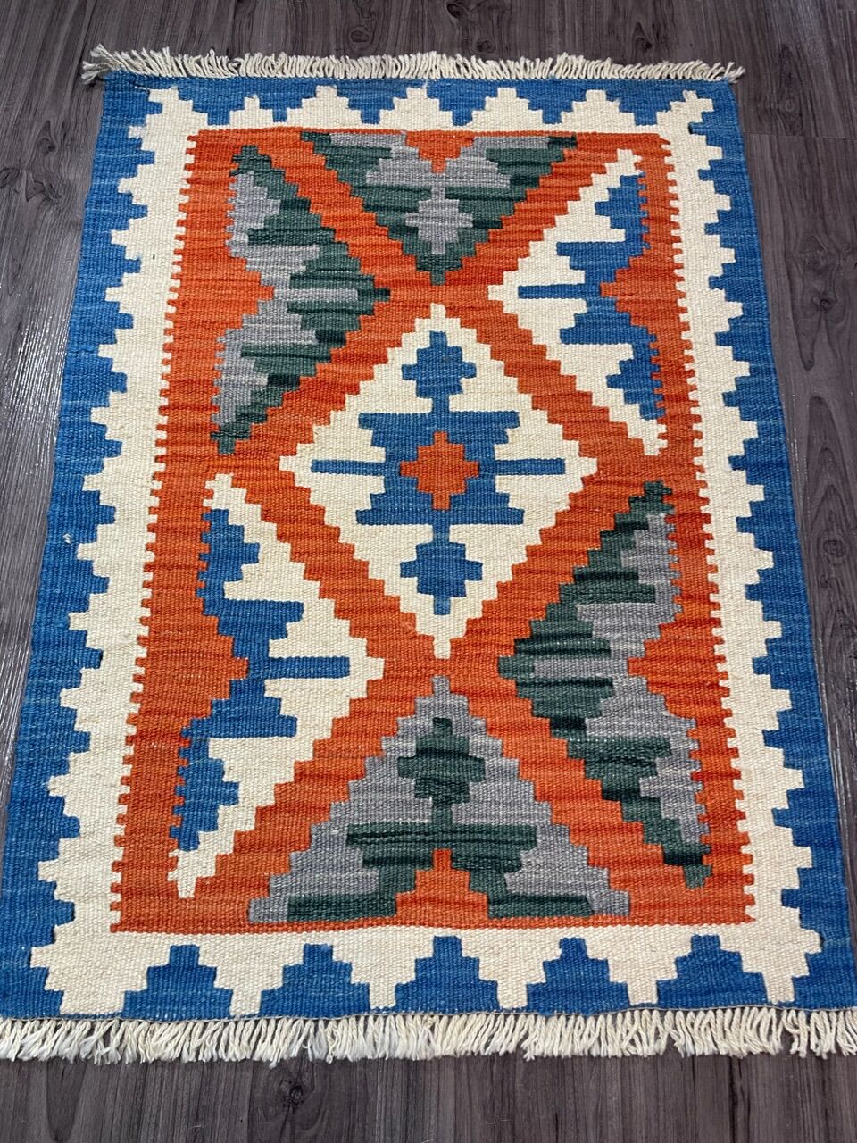 新品 ペルシャ絨毯 手織り キリム ウール 草木染め 幾何学模様 SASANIAN RUG...