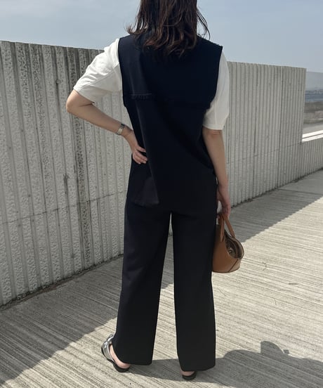 wide tuck slacks pants