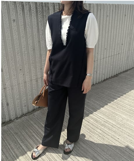 wide tuck slacks pants