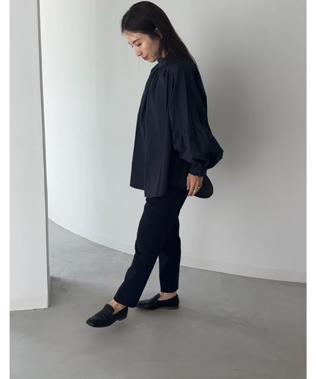 pin tuck sleeve blouse navy