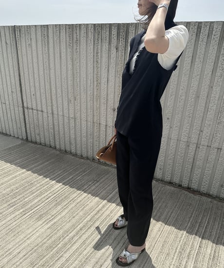 wide tuck slacks pants