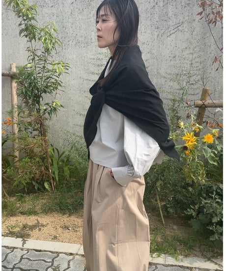 scarf docking blouse  l.gray
