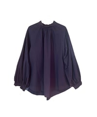 pin tuck sleeve blouse navy