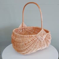 ウィロー(柳) ウィッカーバスケット大 - 新品 -