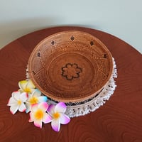 バリ島【アタ】　柄入り丸トレー -新品 -