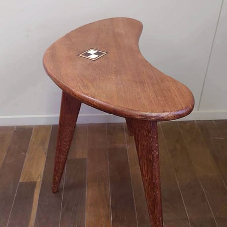 イギリス製　ハート型カフェテーブル・チーク材=現品=