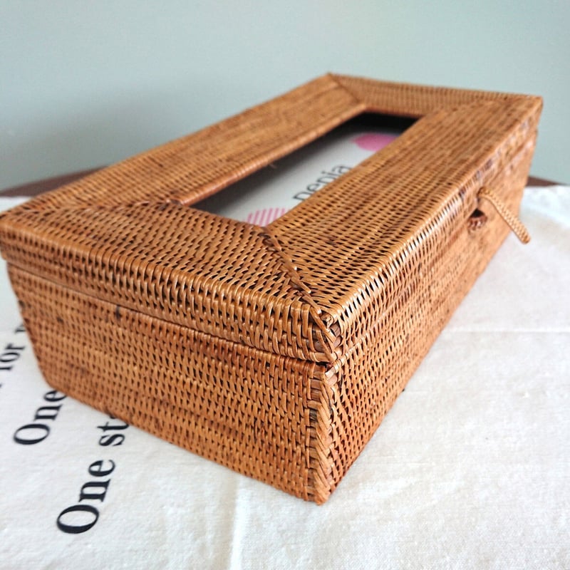 【バリ島土産】黒檀調象嵌入アタ製品ティッシュケース バリ島土産】黒檀調象嵌入アタ製品ティッシュケース ☆再入荷☆ バリ