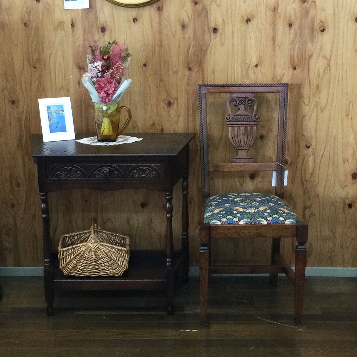 イタリア 象嵌 コンソール W90cm 引き出し付き 花台 イタリア 象嵌 コンソール W90cm 引き出し付き 花台 コンソール