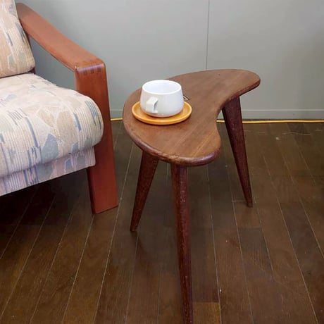 イギリス製　ハート型カフェテーブル・チーク材=現品=