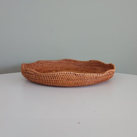 バリ島【アタ】波型丸トレー - 新品 -