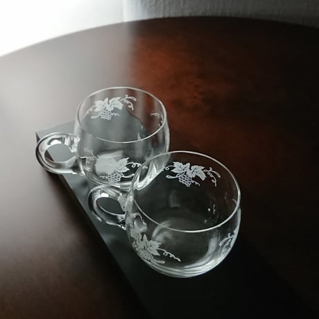 ドイツ製 持ち手付きガラスコップ　 3個セット ₋ 新品長期保管 ₋