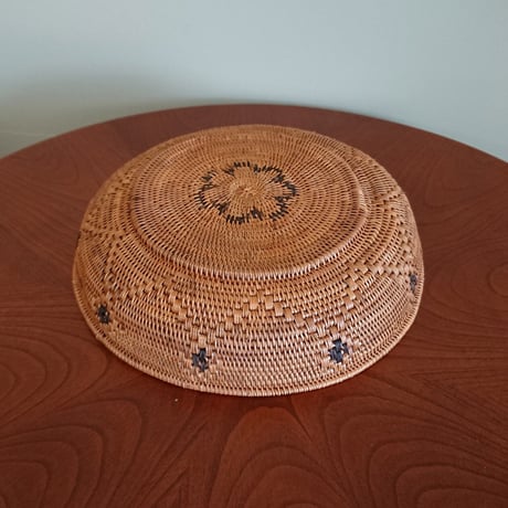バリ島【アタ】　柄入り丸トレー -新品 -