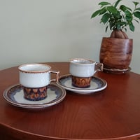 デンマーク製＜イェンス．H．クイストゴー＞カップ＆ソーサー２客セット₌長期保管新品₌