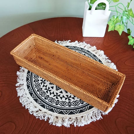バリ島【アタ】小物トレー(長方形) -新品-