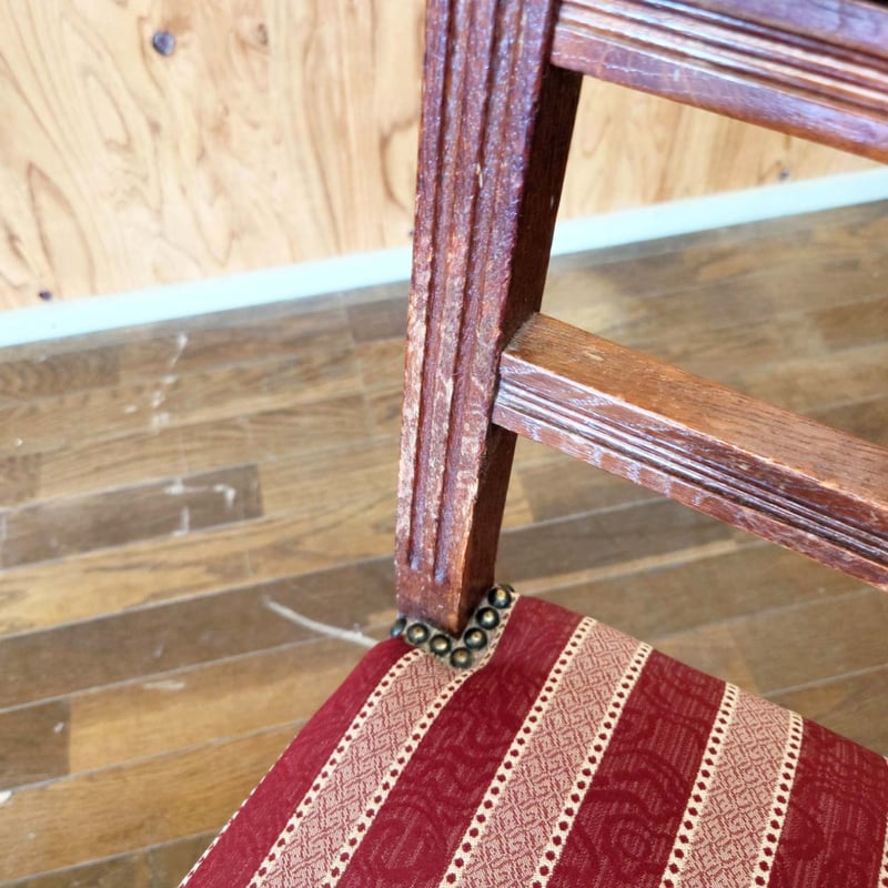 アンティーク　ストライプ柄アームチェア アンティーク ストライプ柄アームチェア