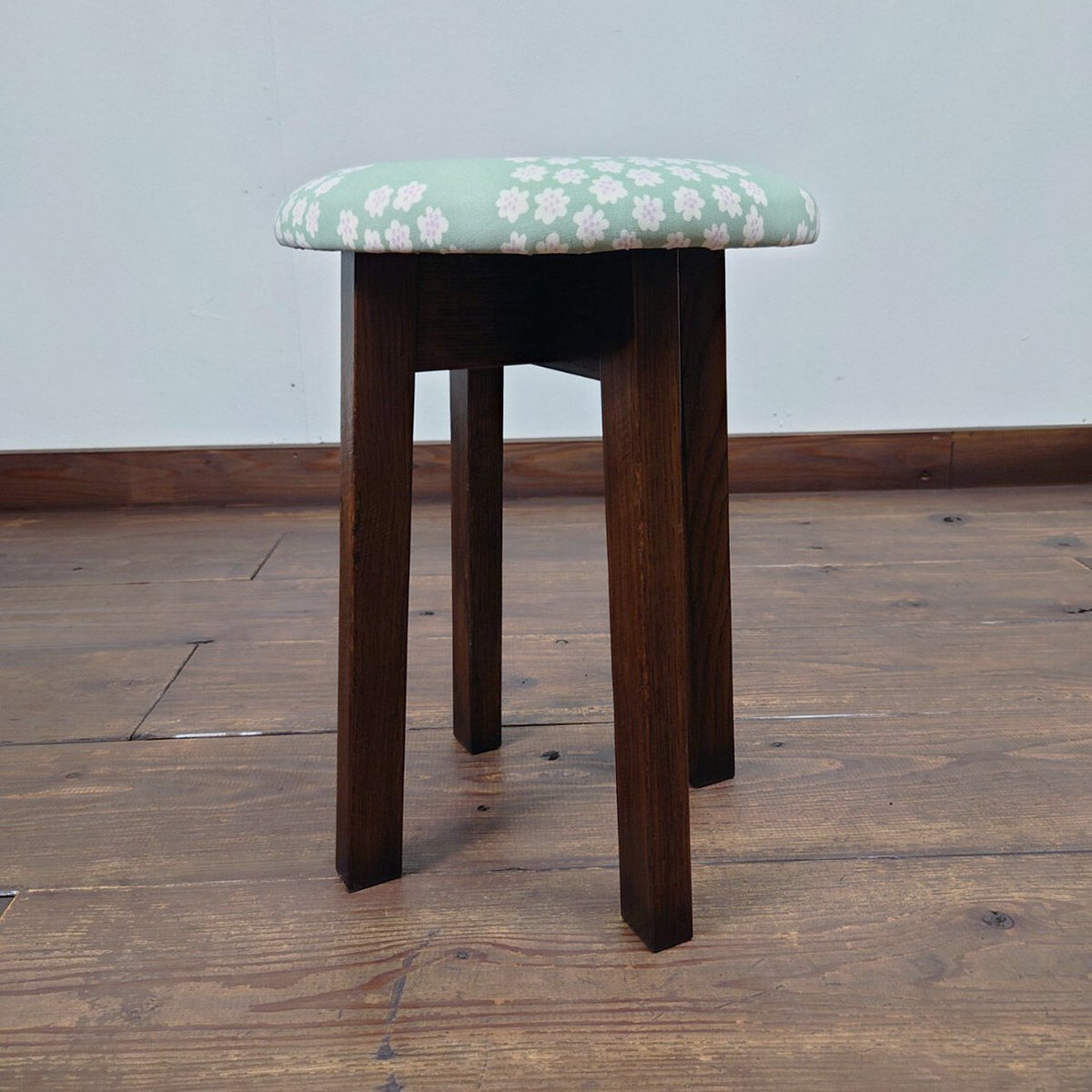 オランダ製】オーク無垢 スモールチェア スツール 花台 (2006年生産