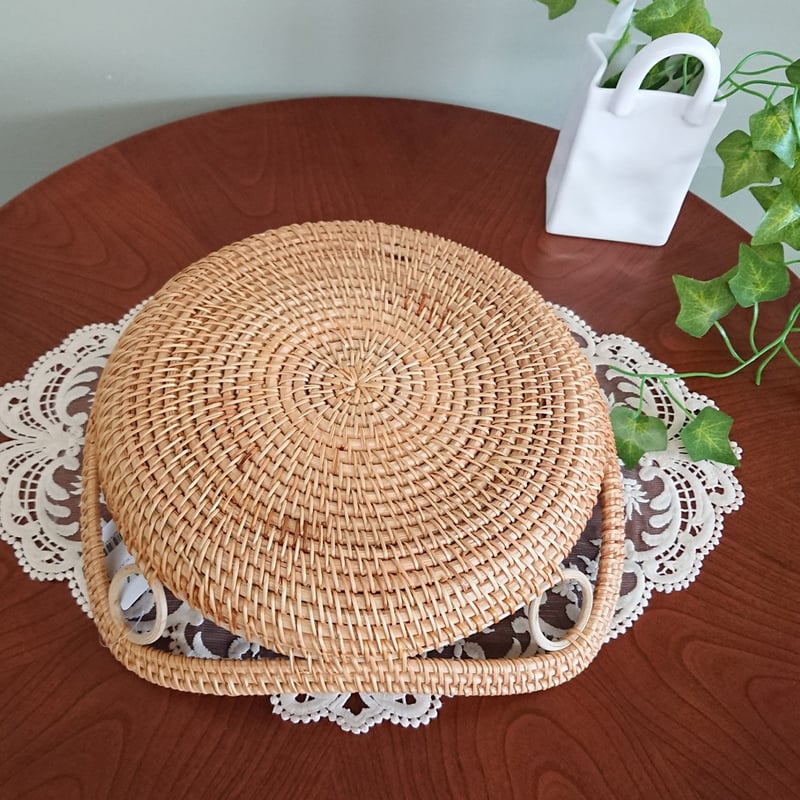 ラタン(籐) 透かし編みトレー - 新品 - | FUJIWAKAYAMA