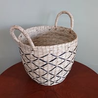 シーグラス(い草)・持ち手付きバスケット　₋新品₋